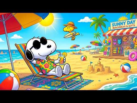 Snoopy's Perfect Summer Beach Jazz 🏖️🍍 Relaxing Music for Beach Days & Positive Energy
