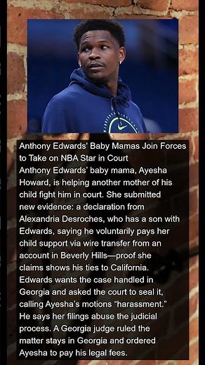 Anthony Edwards Baby Mamas Team Up ... to Fight NBA Star in Court | #news #shorts