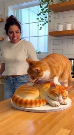 Cat Attacks When Owner Cuts “Cat”… But It’s Actually Cake! 😂🐱🎂