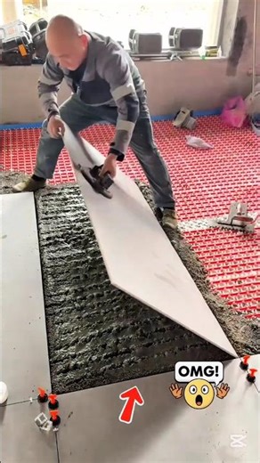 Smooth Floor Tile Work 🧱🔥 Amazing Skill! #shorts