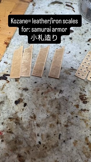 1K views · 20 reactions | Making of a samurai Armor: After the Kozane have been cut and holes punched, the holes are trimmed, and prepped for #urushi #japaneselacquer #日本鎧 #鎧 #甲冑 #日本伝統文化 #鎧製作 #miuraanjinsamuraiart #samuraiarmor #kabuto #鎧 #兜 #yoroi #yoroi #侍 | Miura Anjin Samurai Art | Facebook