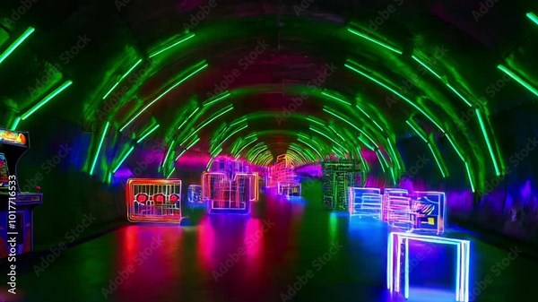 A neon-lit synthesizer keyboard, with glowing keys that pulse in sync with the beat of lofi synthwave music.