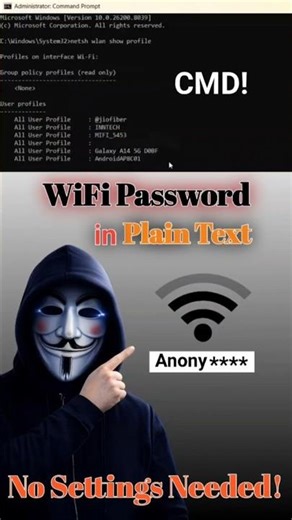 How to Find Saved WiFi Password Using CMD in Windows 10/11 #shorts
