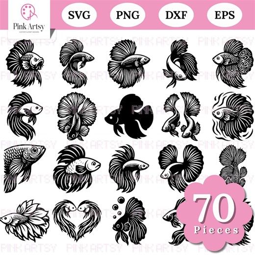 Betta Fish SVG Clipart Bundle | Freshwater Fish Aquarium Pet PNG (digital Download) - Etsy