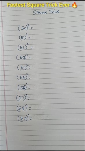 Fastest Square Trick Ever 🔥! #maths #mathstricks #education #squaretrick
