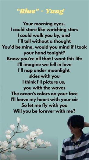Blue(lyrics)-yung kai 🫠 subscribe to my channel