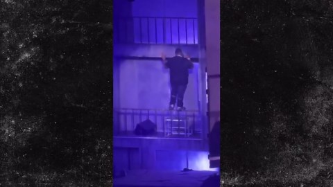 Rod Wave Jumps From Railing, Crashes Through Stage Back First