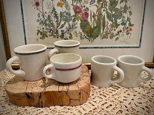 Vintage Antique Chunky Diner Style Mugs/victor Vitrified Avco, Bailey-walker, Buffalo China, Grindle Hotel Restaurant Ware - Etsy