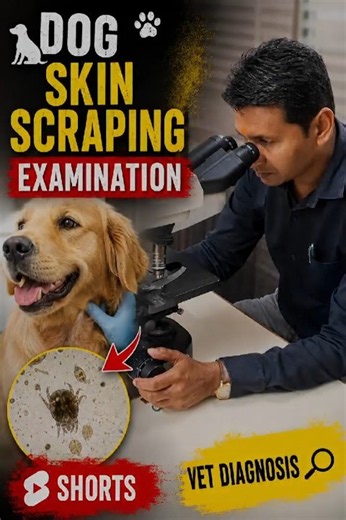 🔬 Skin Scraping Examination of 🐕 VeterinaryDiagnosis#SkinScraping #Microscope #DogSkin #Mites