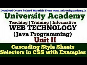 WT25:Web Technology,CSS,Cascading Style Sheets,Internal CSS,External CSS,Selector in CSS in hindi