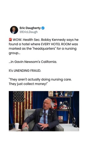 GAVIN’S NEXT: Health Sec. RFK Jr. says something fishy is going on in California after he found hotel rooms that were labeled as “headquarters” for a nursing group. #cali #ca #california #rfk #rfkjr | Florida’s Voice