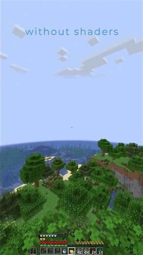 without shaders & with shaders Minecraft