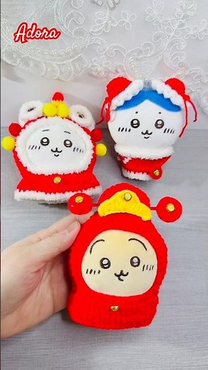 How to Crochet Chiikawa New Year Doll Outfit?如何鈎織吉伊卡哇新年娃衣 #crochet #outfit #chiikawa #烏薩奇 #小八#吉伊卡哇