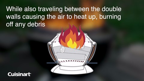 Cuisinart 24” Cleanburn Smokeless Fire Pit with Removable Base for Ash, Portable Outdoor Wood Burning Fireplace, Smoke Free Stainless Steel Outdoor Heater, Enhanced Airflow and Easy Cleanup