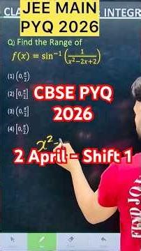 Q) Find the Range of 𝑓(𝑥)=sin^(−1) (1/(𝑥^2−2𝑥+2)) #jee2026 #jeemains2026 #jeemains