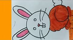 Bunny drawing easy l how to draw cute bunny step by step ll cute kawaii bunny