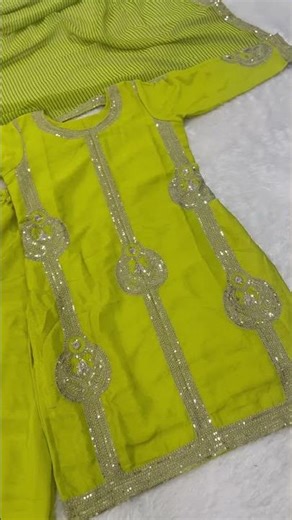 Lime Green Chinon Palazzo Suit by Fab Funda