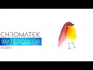 Watercolor Robin with Chromatek Watercolor Brush Pens