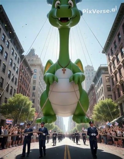 The Zak parade balloon is celebrating the third season of Dragon Tales