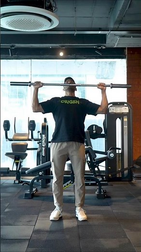 Barbell shoulder press.