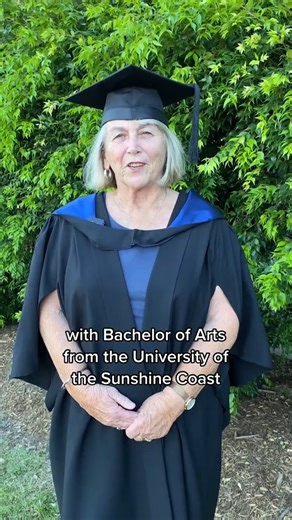 10K views · 374 reactions | How's this for inspiration! Sharon has proved age is just a number, recently graduating from the University of the Sunshine Coast with a Bachelor of Arts at the age of 73! (Video source: unisc.australia on TikTok) | Starts at 60 | Facebook