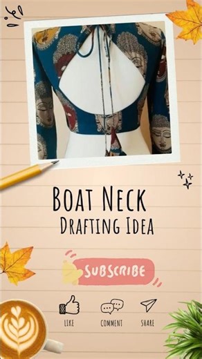 Boat Neck Back Design Drafting ✂️ | Blouse Back Neck Cutting Easy Method