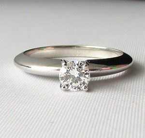 Diamond Solitaire Engagement Ring: 0.31 Carat, 14k White Gold, SI1 Clarity - Etsy