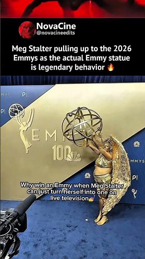 Meg Stalter Pulling Up To The 2026 Emmys As The Actual Emmy Statue Is Unhinged 😭