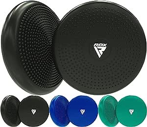 RDX Balance Cushion Extra Thick PVC Wobble Disc Air Stability Wiggle Seat for Fitness Yoga Exercise Physio Rehab Workout Inflatable Posture Trainer Rehabilitation, Hand Pump Included- Sold as Single