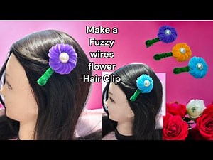 Make a Hair Clip/Fuzzy wires #hairclips #accessories