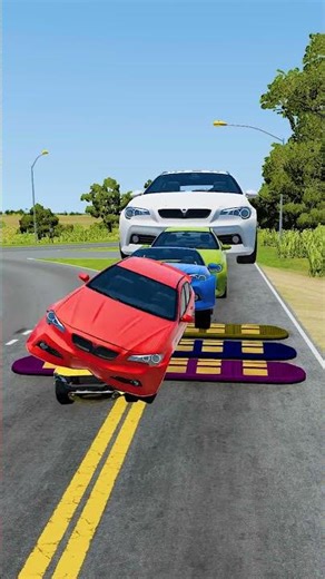 Small to Giant Cars vs Speed Bumps #beamngdrive #shorts