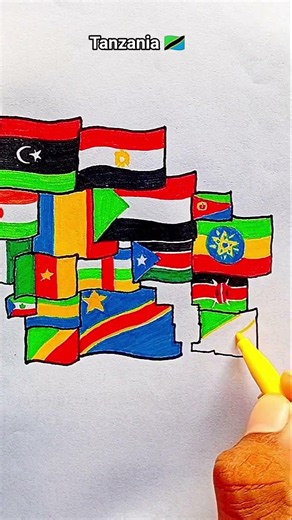 Draw Flag Map of Tanzania 🇹🇿 #tanzania #flag