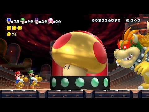 Super Mario Bros U Deluxe - 2 Players Final Boss! Coin Battle