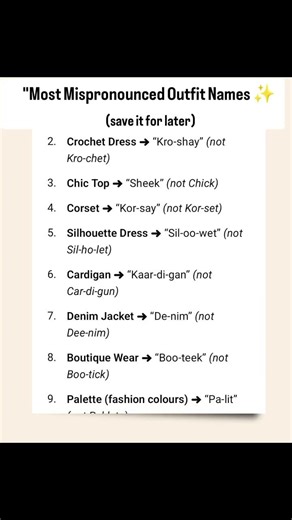 Most Mispronounced Outfit words #englishwords #englishlanguage #dailyuseenglishwords #english