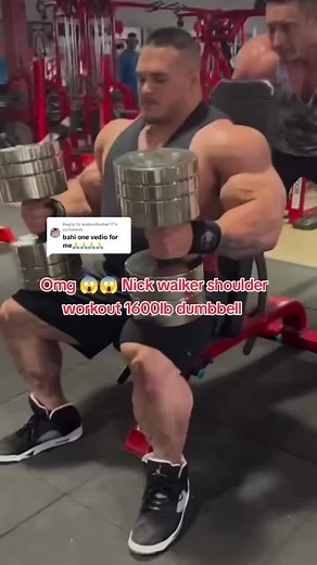Nick Walker Shoulder Workout 1600lb Dumbbell - Trending Inspiring Gym Motivation Video