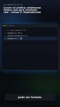 Cursor na pratica: automacao Python que gera resultado real - versao 2: Dependencias
