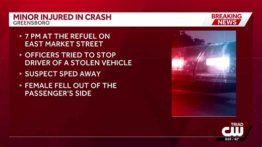 Juvenile ejected after chase in Greensboro