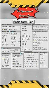 Polynomials chapter all formulas sheet#For all class 10, 12 or SSC GD, RRB, NDA all competitive exam