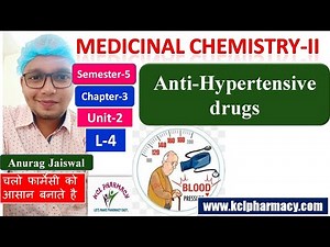 Anti hypertensive Drugs || Classification SAR L-4 Ch-3 Unit-2 || Medicinal Chemistry-II 5th sem