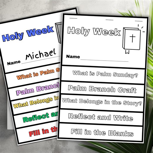 Holy Week Printable Flip Book, Kids Bible Crafts, Sunday School Crafts, Lent Activity for Kids - Etsy