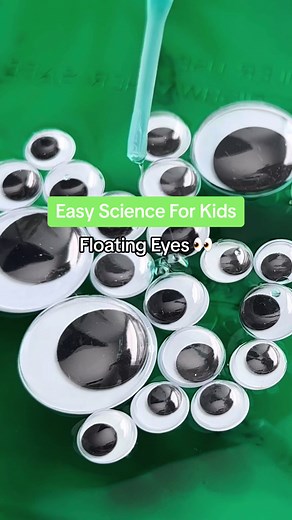 Floating Eyes 👀 Such an easy twist on a fun experiment! | #science #spookyscience #mrslukeslab #scienceforkids #scienceexperiments #halloween #spooky #learnontiktok