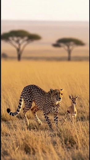 🐆 Cheetah Gently Holds Baby Gazelle at Lightning Speed! ⚡ #Shorts
