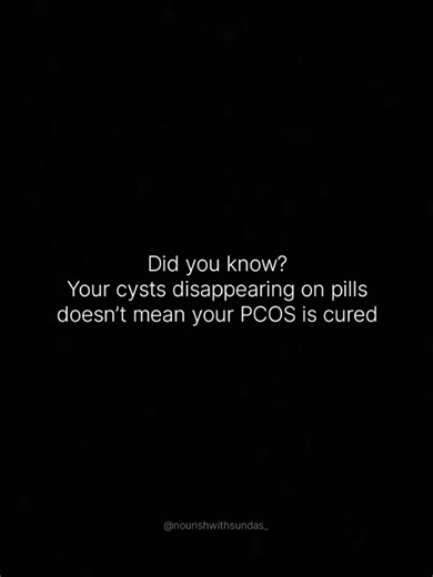 Many women feel relieved when their ultrasound shows that the cysts are gone after taking pills. It feels like the problem has been solved. But here’s something important to understand. PCOS is not just about cysts on the ovaries. In fact, the cysts are often a symptom, not the root problem. PCOS is primarily a hormonal and metabolic condition that involves issues like insulin resistance, hormonal imbalance, and irregular ovulation. Pills can sometimes help regulate bleeding and may make cysts t