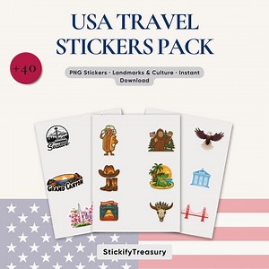 USA Stickers Pack | Travel, Parks & City Landmarks - Etsy
