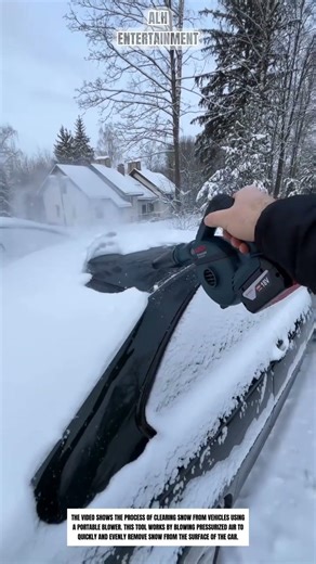 Snow Removal from a Vehicle Using a Blower #shorts