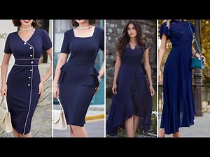 #VESTIDOS EN COLOR AZUL MARINO ELEGANTES Y MUY BONITOS PARA DAMA TE FASCINARAN!!