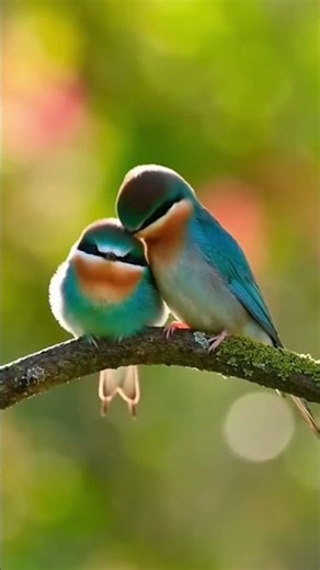 Adorable Birds Sharing a Tender Moment.