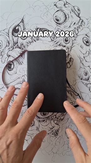 Its not just a doodle bug! Its a doodle book. January 2026 complete. Is it the MADness you seek? 'From the stems in your body to the cells deep inside, the tingling sensation and endless desires' The doodle bug needs feeding. To quench my bugs hunger I have made it my goal to do and complete 1 sketchbook every month. Hopefully this will satiate its hunger. #art #sketchbookart #doodleart #drawing #blackandwhiteart | MAD wew