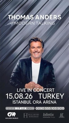 THOMAS ANDERS SINGS MODERN TALKING 🎤 15.08.2026 ISTANBUL | TURKEY 🇹🇷