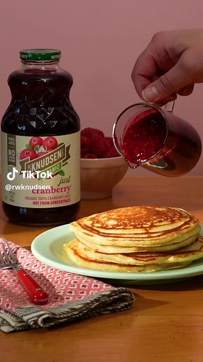 Homemade Pancakes with Cranberry Raspberry Syrup